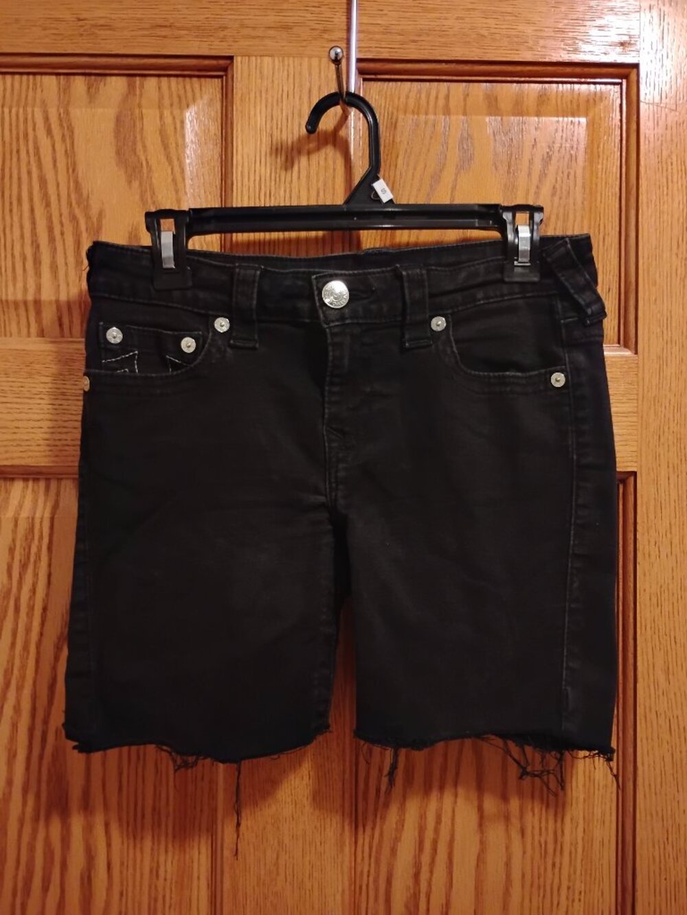 True Religion Black Cut Off Jean Denim Shorts Women's Size Size 30